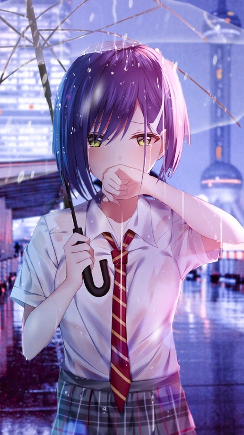 anime CEL, Anime Girl Crying HD phone wallpaper