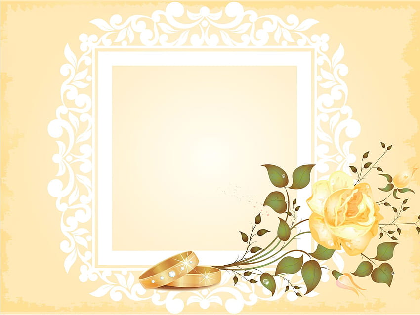 Düğün Albümü Powerpoint Şablonları - Kenarlık ve Çerçeveler, Çiçekler, Sarı - PPT Arkaplan ve Şablonlar HD duvar kağıdı