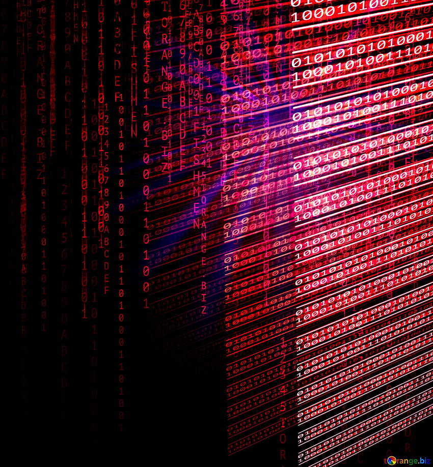 Червен цифров фон за интернет медийни технологии с двоичен код на CC BY License Stock Fx №173398 HD тапет за телефон