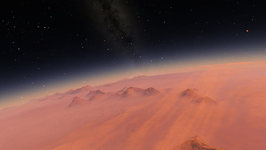 Space Engine Space Planet Orange Color Desert Stars Peak - Resolution: HD wallpaper