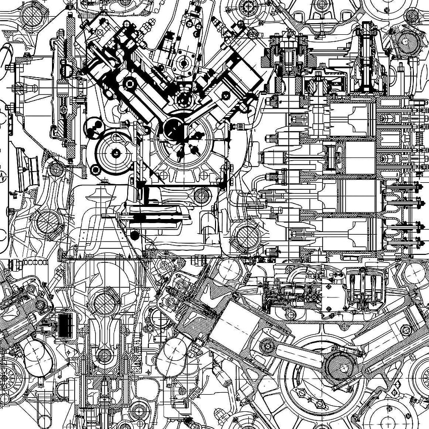 Drawing engine seamless pattern. Seamless patterns, Mechanical art, Engineering HD phone wallpaper