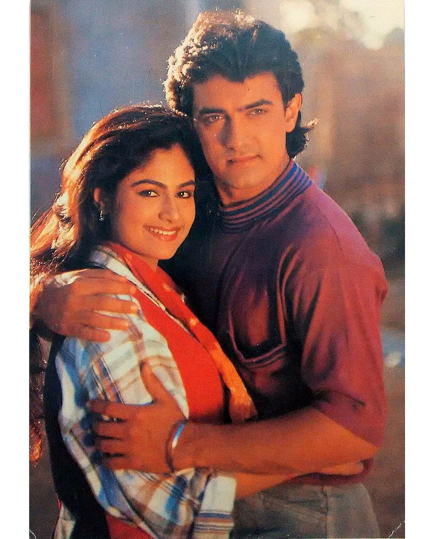 May contain: 2 people. Indian hoot, Ayesha jhulka, Aamir Khan 1990 HD phone  wallpaper | Pxfuel