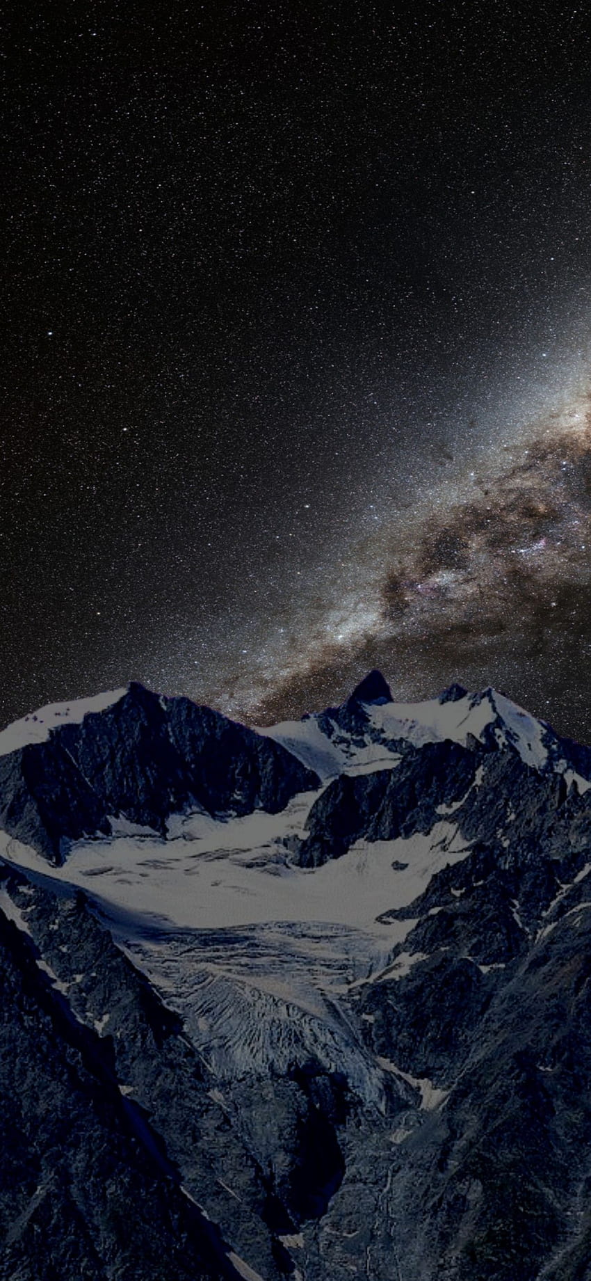 Milky Way, Starry Night, Dark, Mountains, - Dark Mountain iPhone X HD phone wallpaper