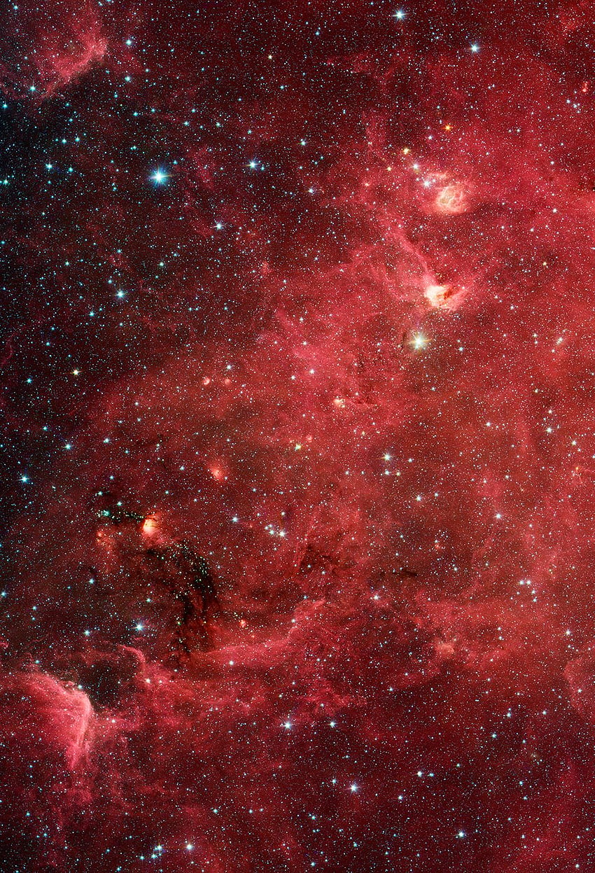 Espacio rojo, galaxia roja fondo de pantalla del teléfono