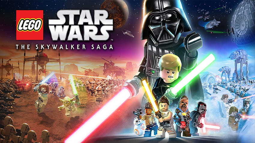 LEGO Star Wars: The Skywalker Saga 아트는 다양한 세대의 프랜차이즈인 LEGO Star Wars 2를 보여줍니다. HD 월페이퍼