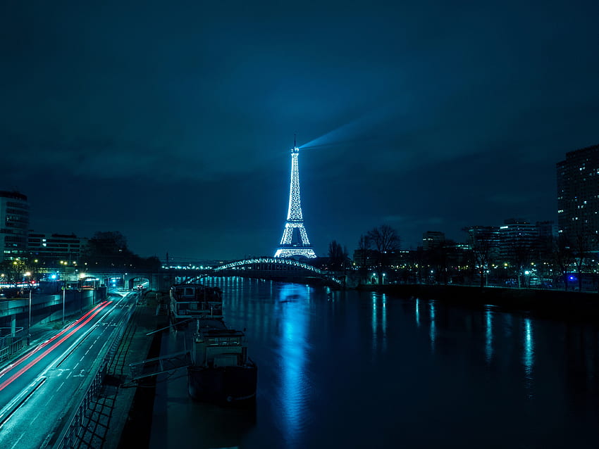 París, Torre Eiffel, noche, ciudad fondo de pantalla