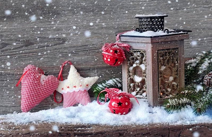 *Feliz feriado*, jingle bell, inverno, sino, feriados, grafia, linda, estrela, flocos de neve, neve, natal, lanterna, coração, adorável papel de parede HD