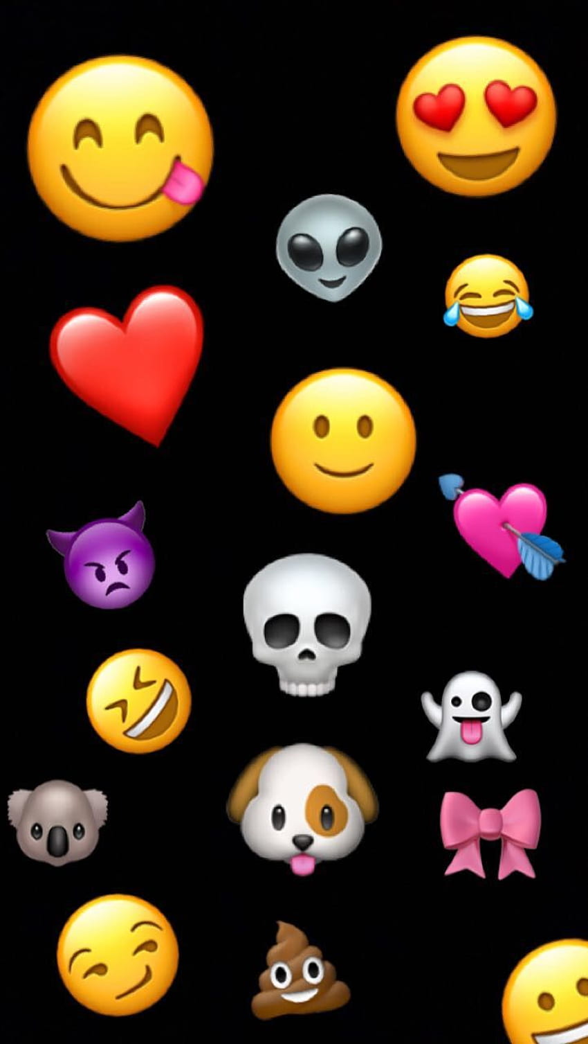 hp iphone, emoticon, facial expression, smile, smiley, heart, Emoji Faces HD phone wallpaper