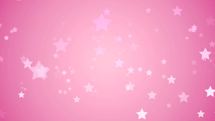 Yüzen açık pembe yıldızlar, pembe bir zemin üzerinde kaybolup gidiyor, Star Pink HD duvar kağıdı
