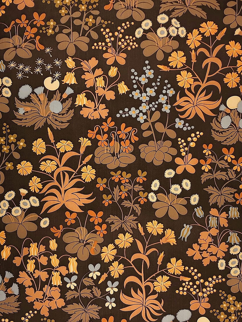 Botanique marron vintage, motif marron Fond d'écran de téléphone HD