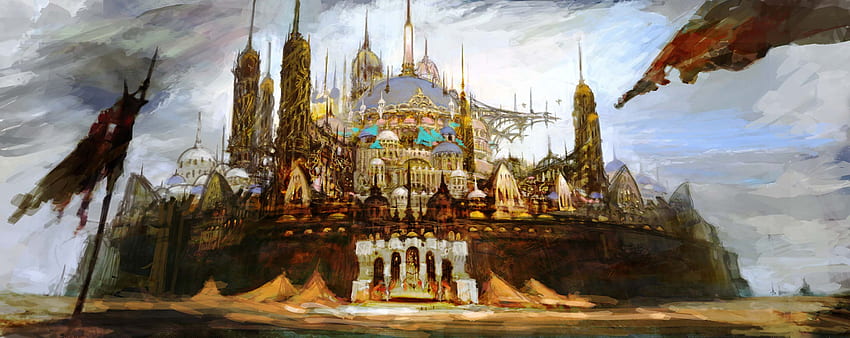 Dual Screen City - Final Fantasy , Fantasia a doppio schermo Sfondo HD