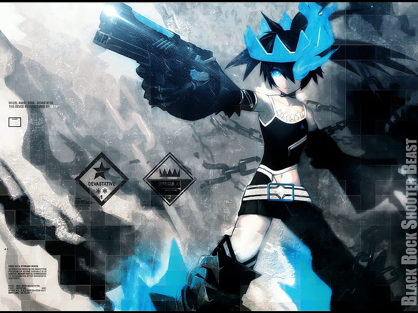 Black Rock Shooter, dziewczyna, pistolet, anime Tapeta HD