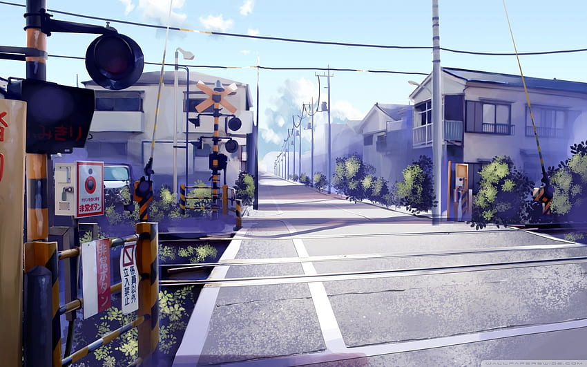 Japan Railroad Crossing ❤ for Ultra, Japanese Anime City HD wallpaper