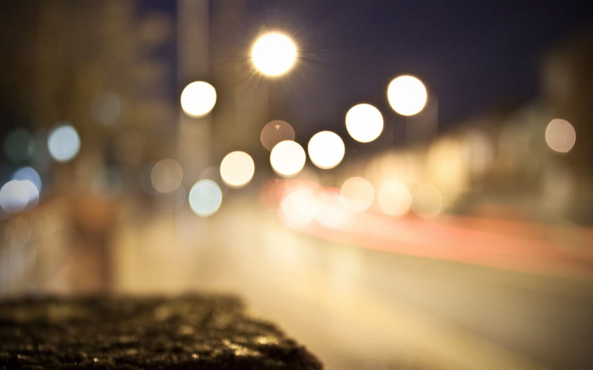 Luces de la calle Bokeh - Carretera de con efecto Bokeh - - fondo de pantalla