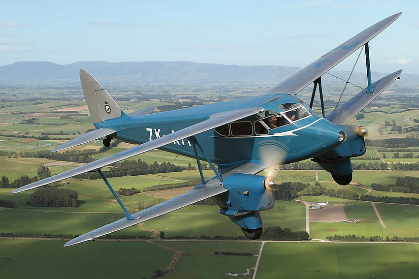De Havilland Dragonfly, volo, bi aereo, aereo, de havilland Sfondo HD