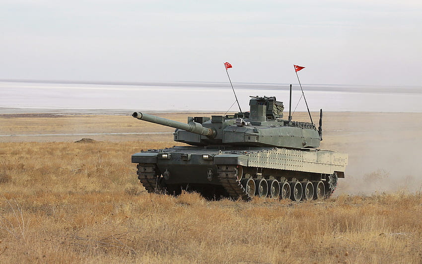 アルタイ、トルコの主力戦車、アルタイ戦車、トルコ国旗、現代装甲車、トルコ軍、戦車 高画質の壁紙