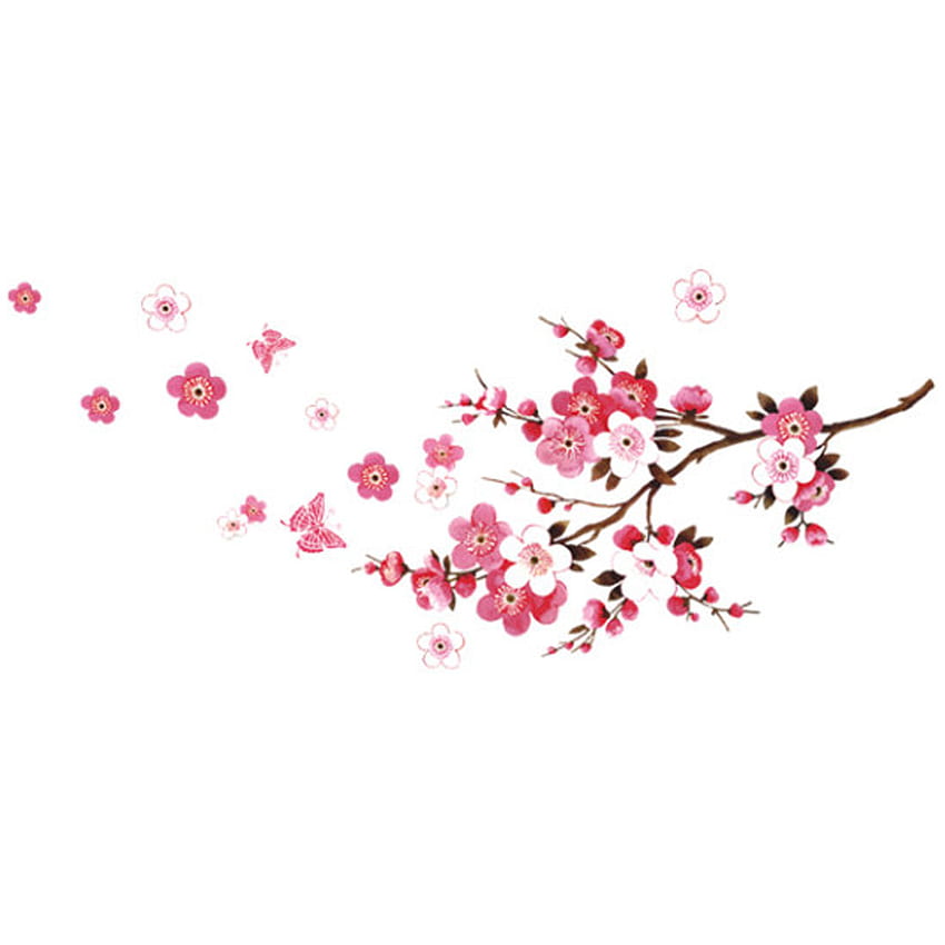 寝室の装飾 梅の花柄 自己粘着ウォールステッカー デカール 梅の花 HD電話の壁紙