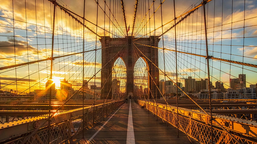 New York City USA brooklyn Bridges Morning Sunrises, Brooklyn Bridge ...