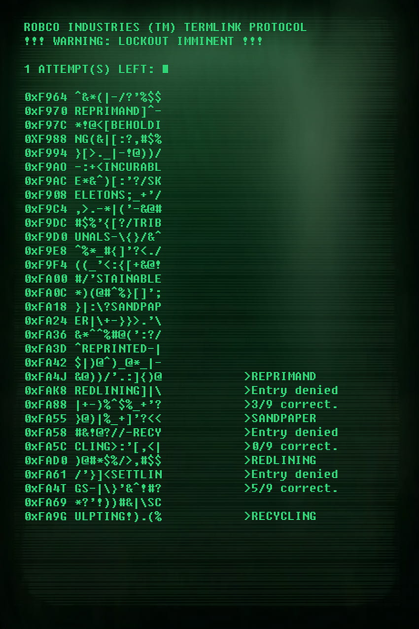 Fallout Terminal Hacking Ipod, Hacker HD phone wallpaper