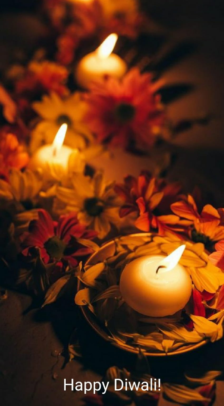 Happy Diwali, upał, pomarańcza, festiwal świateł, Diyas Tapeta na telefon HD