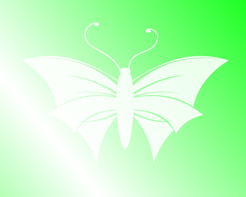 Butterfly - Light Green, white, simple, shade, butterfly, light, green HD wallpaper