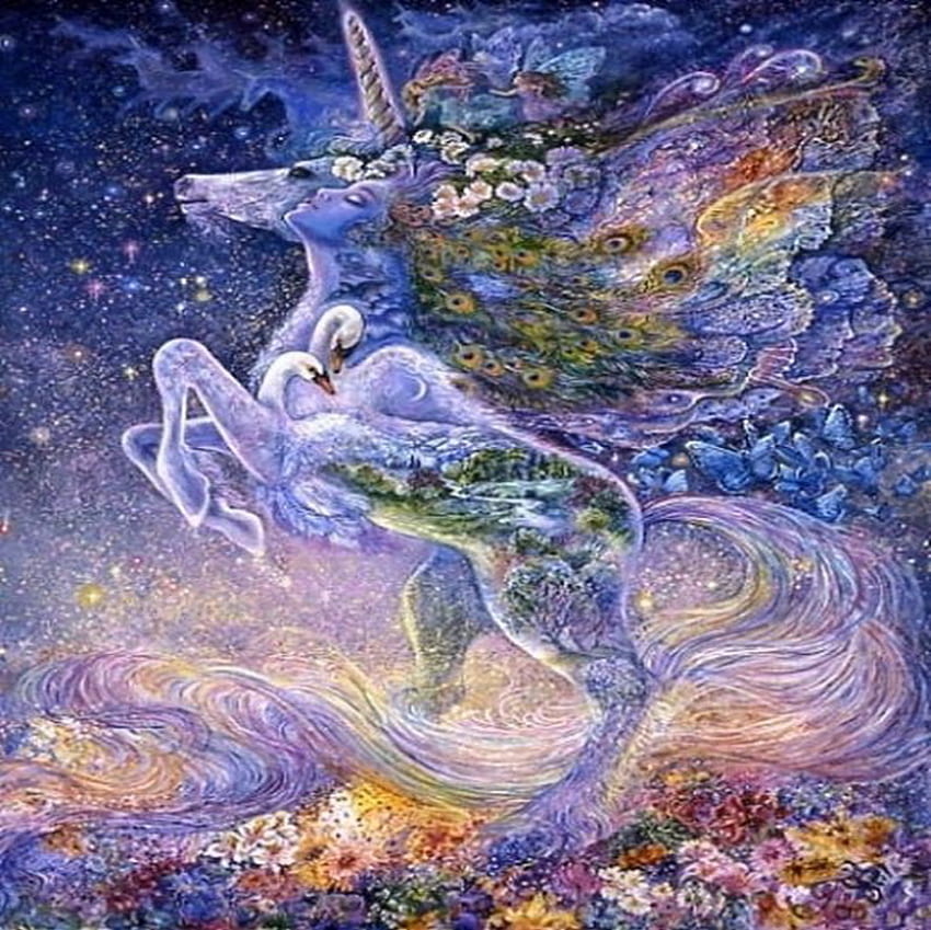 Sogno di unicorno, parete josephine, fantasia, arte, unicorno, sogno Sfondo HD