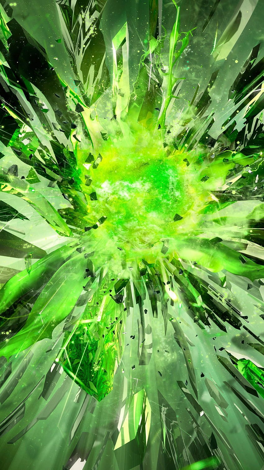 Crystals Debris Explosion Light HD phone wallpaper