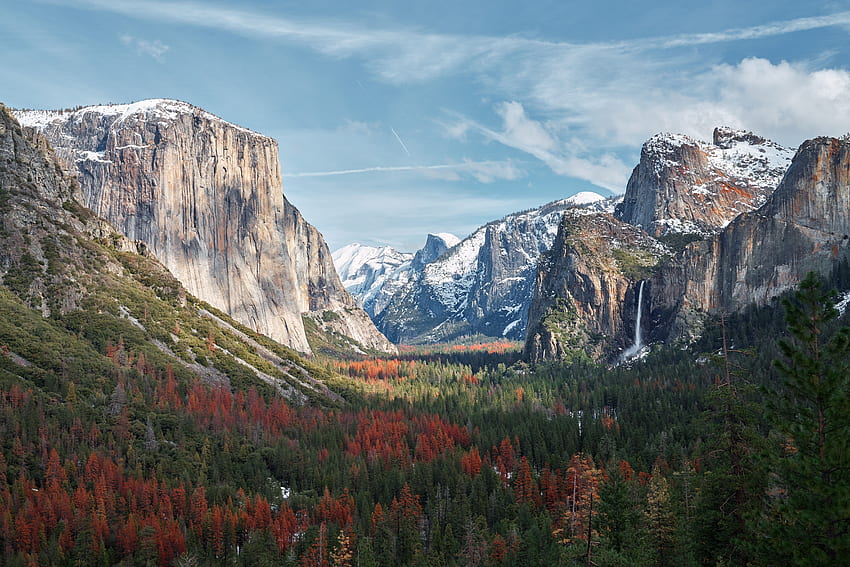 Doğa, Ağaçlar, Dağlar, Abd, Amerika Birleşik Devletleri, Yosemite Vadisi, Dağ Manzarası HD duvar kağıdı