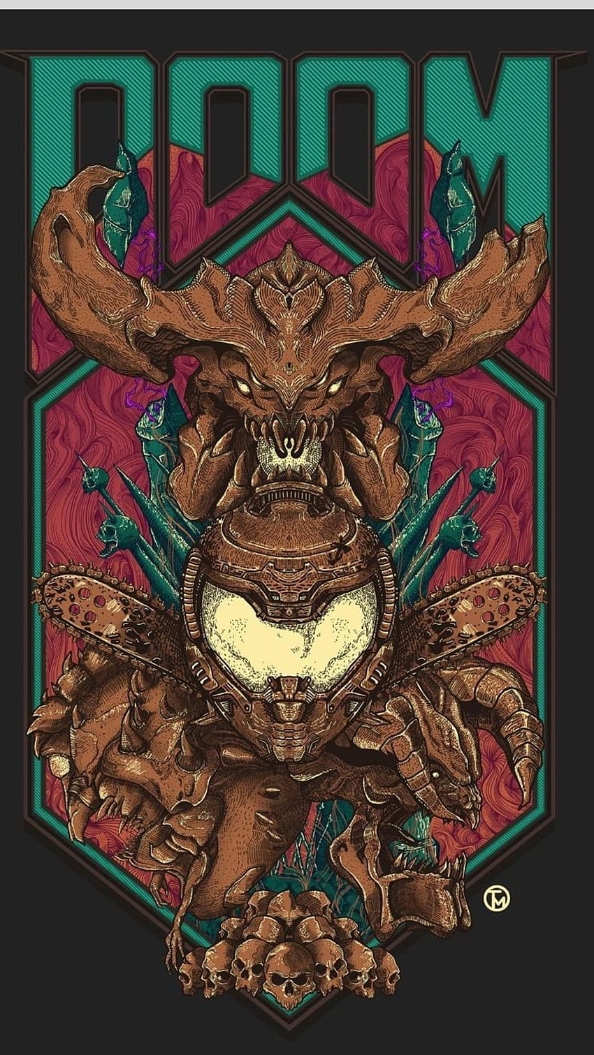 Doom Eternal en el móvil - Fan Art de Tiomontague Slayers Club - y antecedentes fondo de pantalla del teléfono
