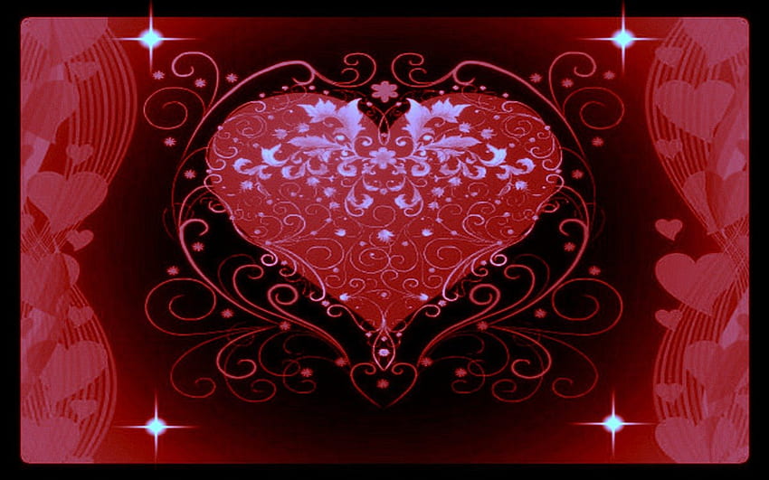 Glowing Heart, wonderland, good heart, heart a glow, glitter heart Wallpaper HD