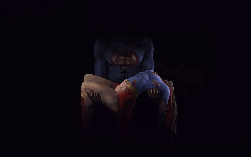 Superman and Supergirl in dark superman, Super man super girl , superman art , superman phone HD wallpaper
