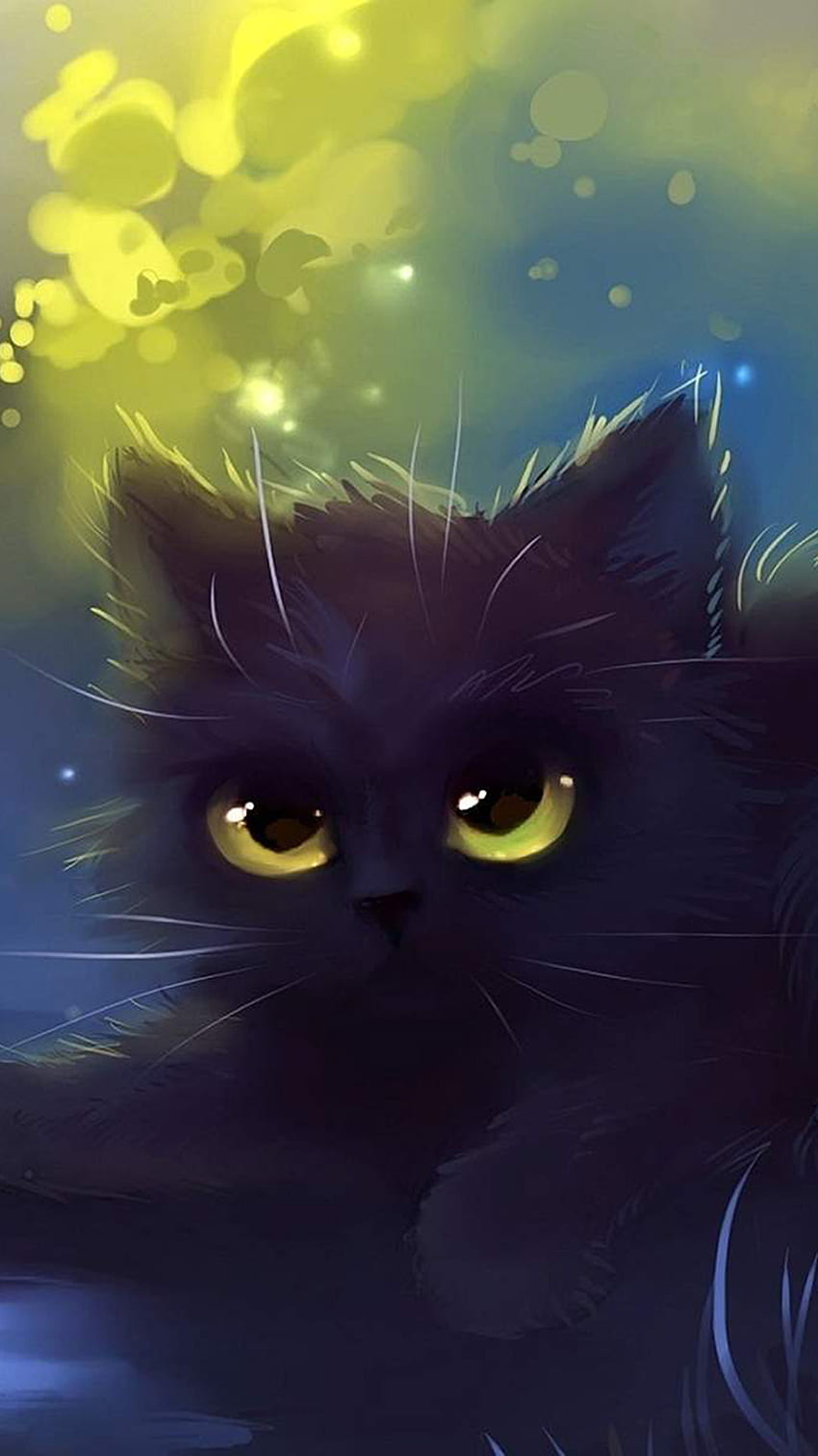 แมว (การ์ตูน, ตา, ดำ) Cat , Cool Black Cat วอลล์เปเปอร์โทรศัพท์ HD