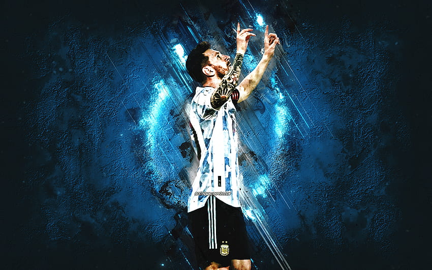 リオネル・メッシ、アルゼンチン代表サッカーチーム、アルゼンチンのサッカー選手、レオ・メッシのアート、アルゼンチン、サッカー、グランジアート 高画質の壁紙