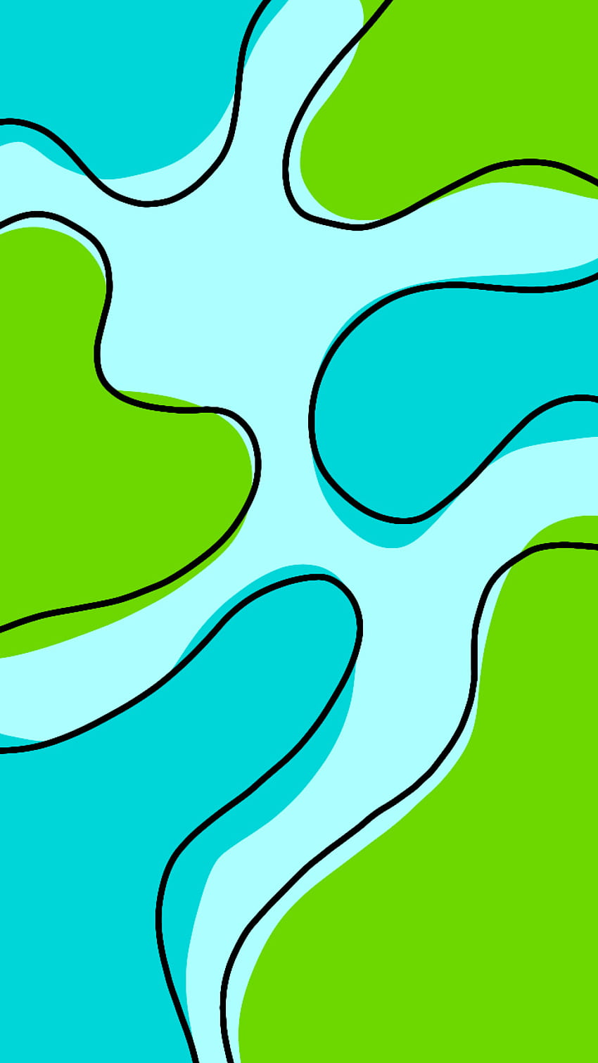 Green&blue aesthetics, aqua, art, green, blue, cow HD phone wallpaper