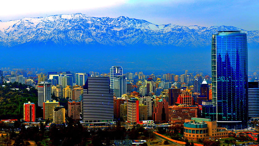 Santiago De Chile black Wall Mural | Buy online at Abposters.com