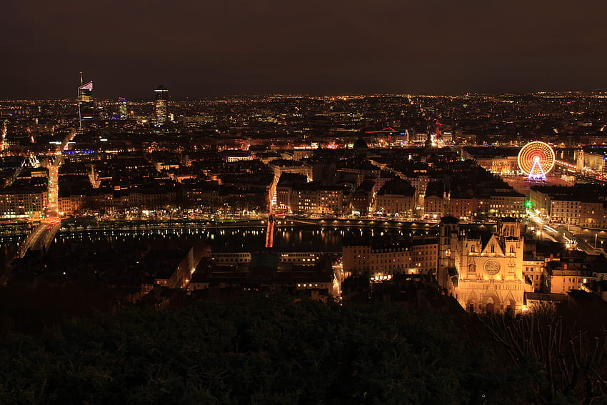 Lyon At Night (France) U HD wallpaper