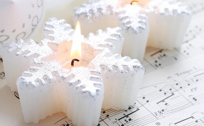Christmas Peace, snowflakes, song, candle, light, christmas, carol HD wallpaper