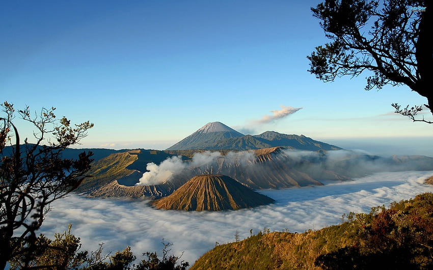 monte bromo indonesia, vulcano, bromo, indonesia, montagna Sfondo HD