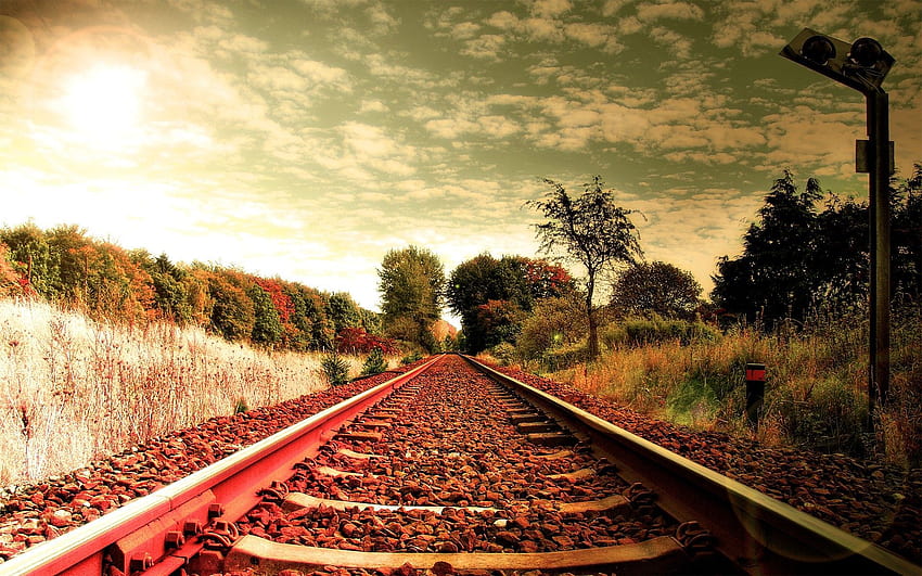 beautiful railway track wallpaper