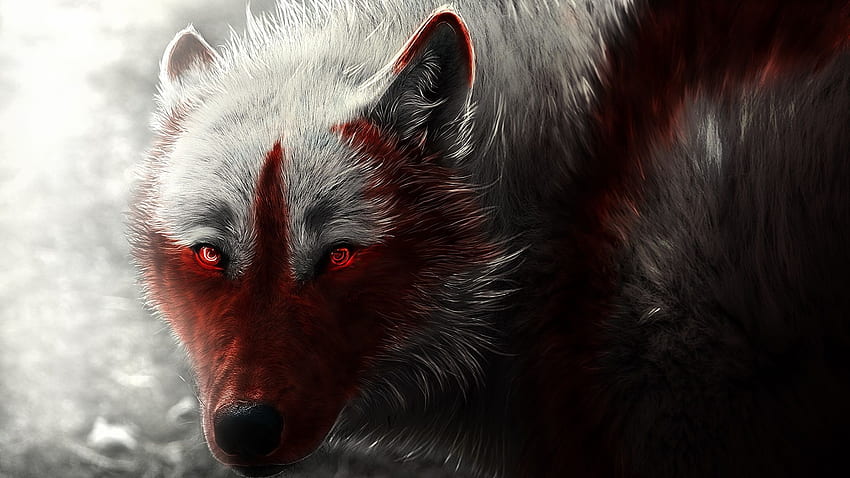 Wolves Blood Snout animal Glance Painting Art, Blood Wolf HD wallpaper
