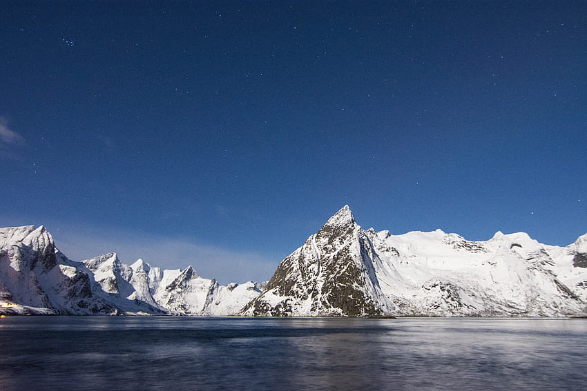 natureza, céu, montanhas, neve, vértice, lago, tops papel de parede HD