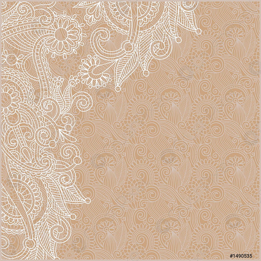Ornamental vintage floral background with decorative flowers - stock vector, Brown Vintage Floral HD phone wallpaper