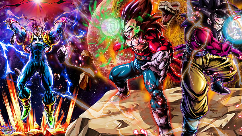 300ppi SSJ4 Goku SSJ4 Vegeta and Super baby 2 PC made from Legends assets from me to you for the Holidays! : DragonballLegends HD wallpaper