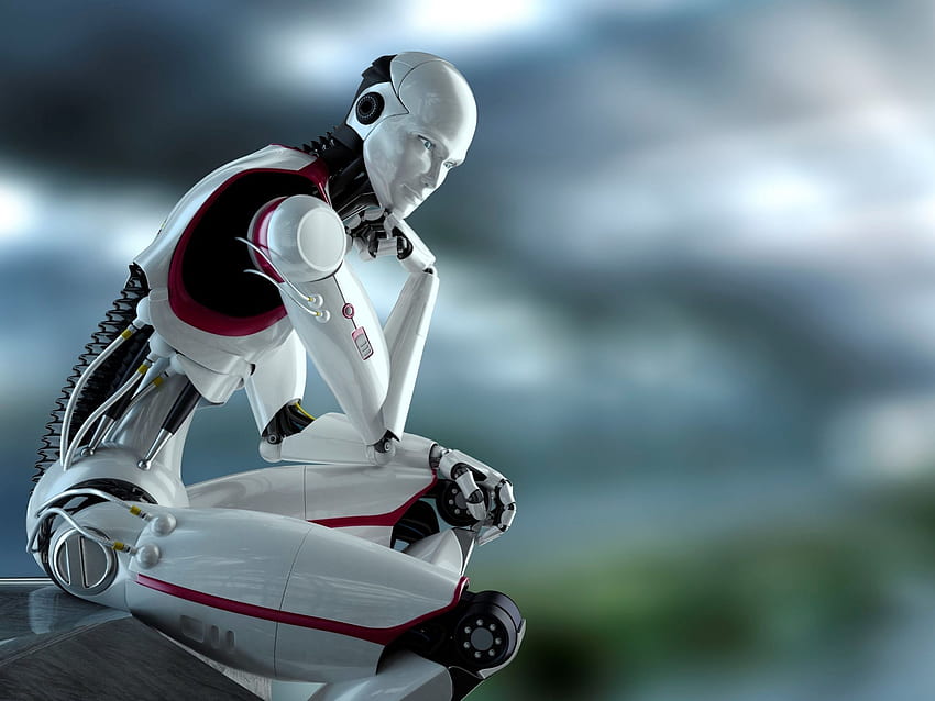 robot . Intelligenza artificiale, tecnologia futuristica, robot femminile Sfondo HD