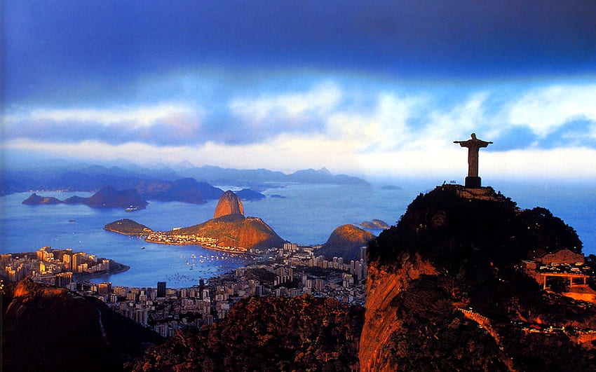 statua w brazylii, religijny, graficzny, zielony, natura, podróż, statua, góra Tapeta HD