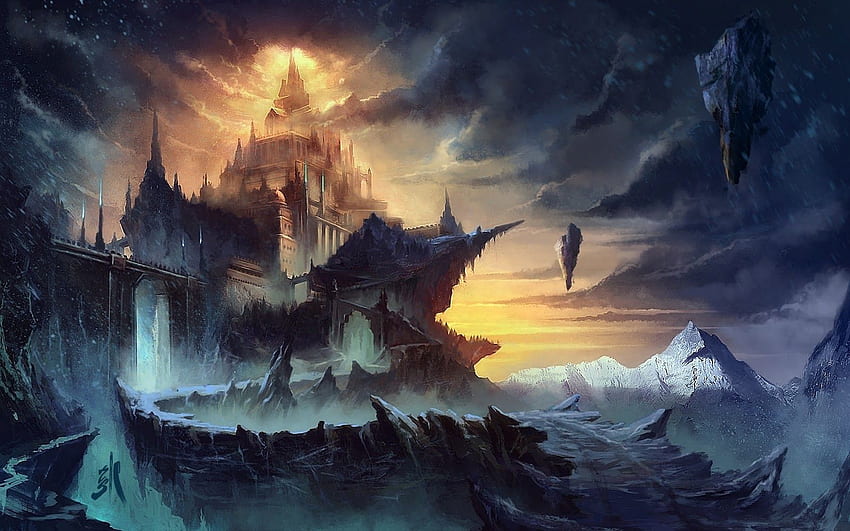 Imaginary Fantasy Castle HD wallpaper