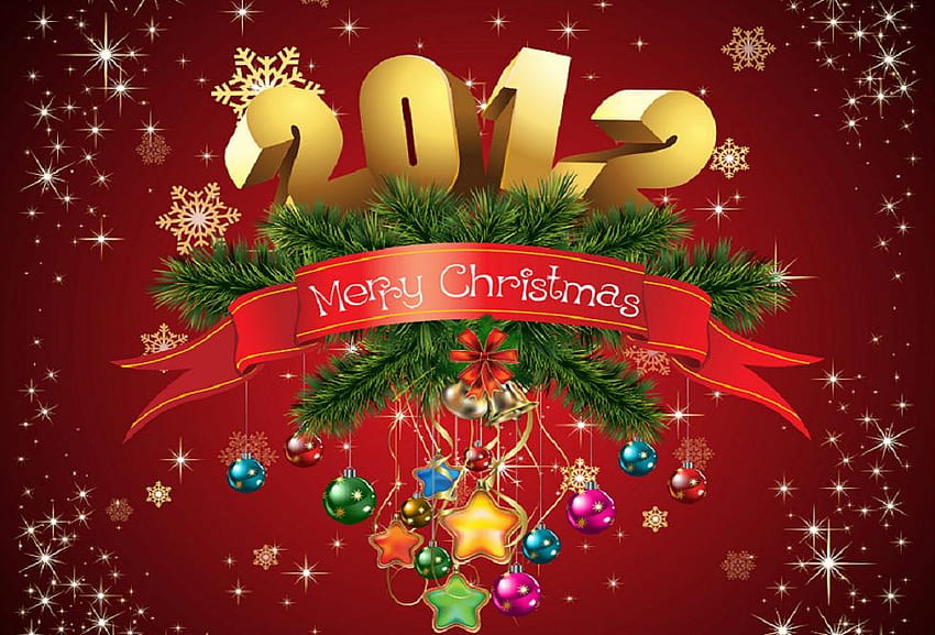 ยินดีต้อนรับ 2012 คริสต์มาส วันที่ ปี ตัวเลข ปีใหม่ ดี วอลล์เปเปอร์ HD