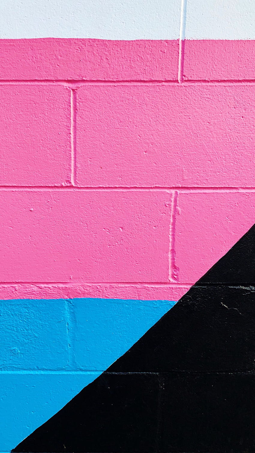 wall, paint, multicolored, brick, pink, blue, black, white q samsung galaxy s6, s7, edge, note, lg g4 background HD phone wallpaper