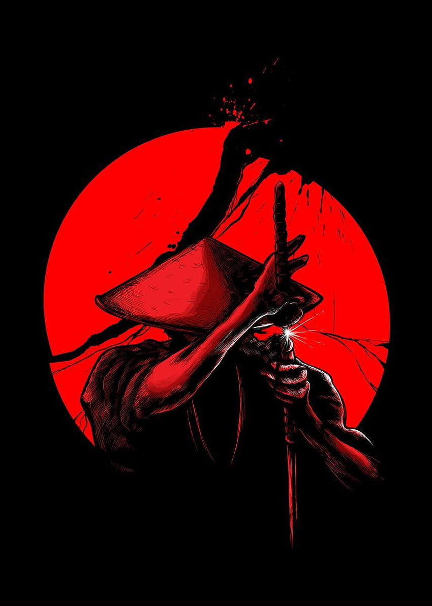 „Samurai Slice“-Poster von Lou Patrick Mackay. Displate. Samurai, Samurai-Zeichnung, Samurai-Grafik, Ninja gegen Samurai HD-Handy-Hintergrundbild