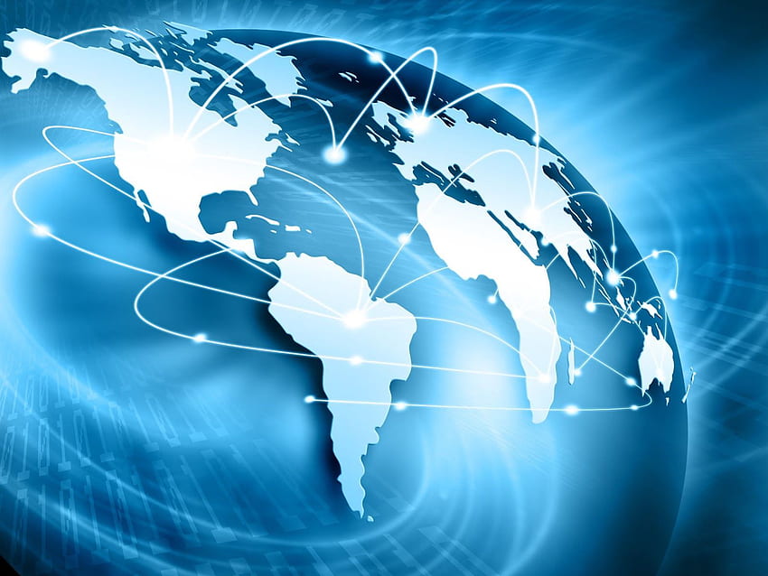 インターネット地球儀のロゴ。 学習管理システム、オンラインビジネス 高画質の壁紙